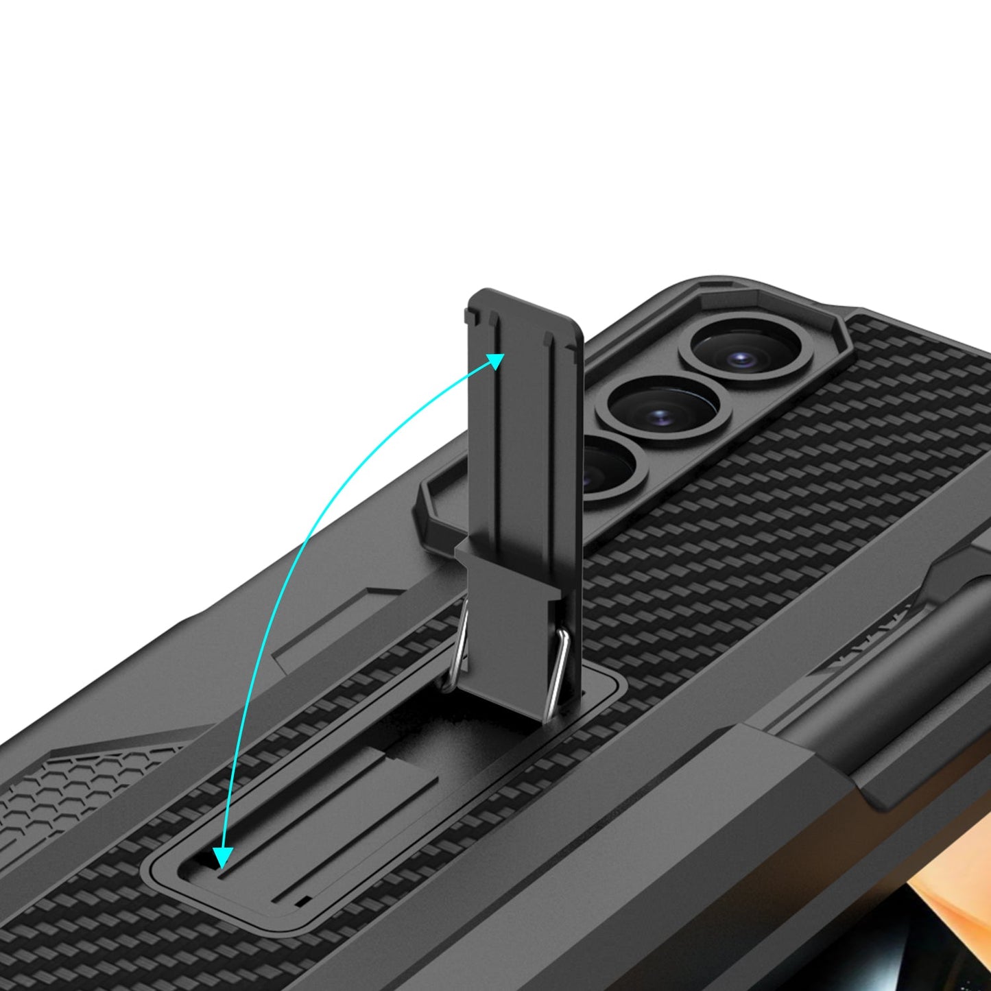 Galaxy Z Fold4 Armor Kickstand Case With Pen Holder