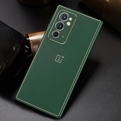 OnePlus Series Leather Textured Gold Plated Case