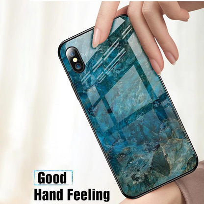 iPhone XS Soothing Sea Pattern Marble Glass Back Case