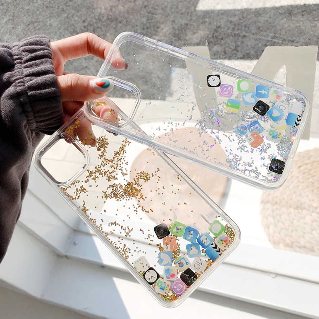 iPhone - Floating Icons Liquid Gel Shockproof Case