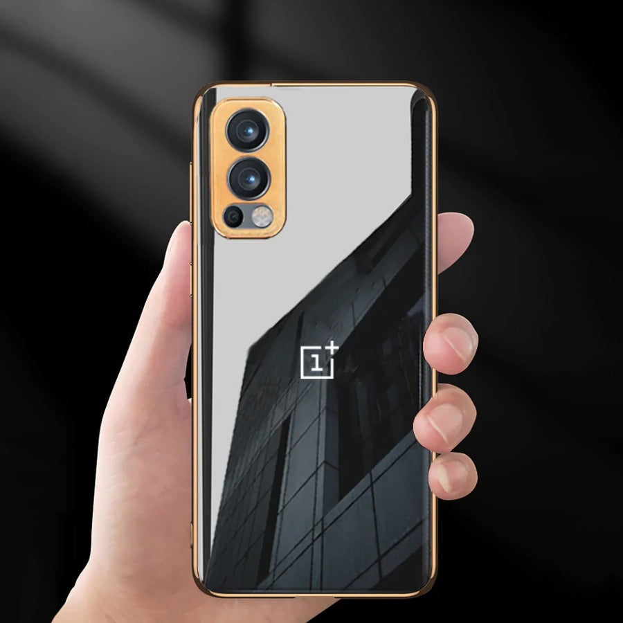 OnePlus Nord 2 Glossy Gold Edge Back Logo Case