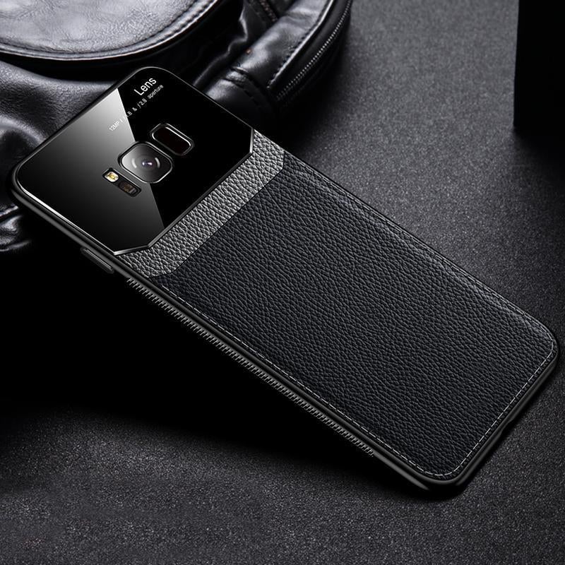 Galaxy S8 Plus Sleek Slim Leather Glass Case