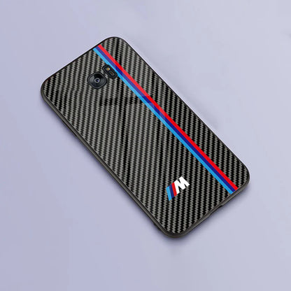 Galaxy S7 Edge 3D Carbon Fiber Pattern Glass Case