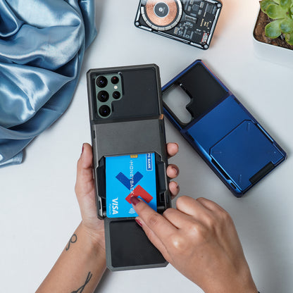 Galaxy S21 Ultra Hidden Card Holder Hybrid Case