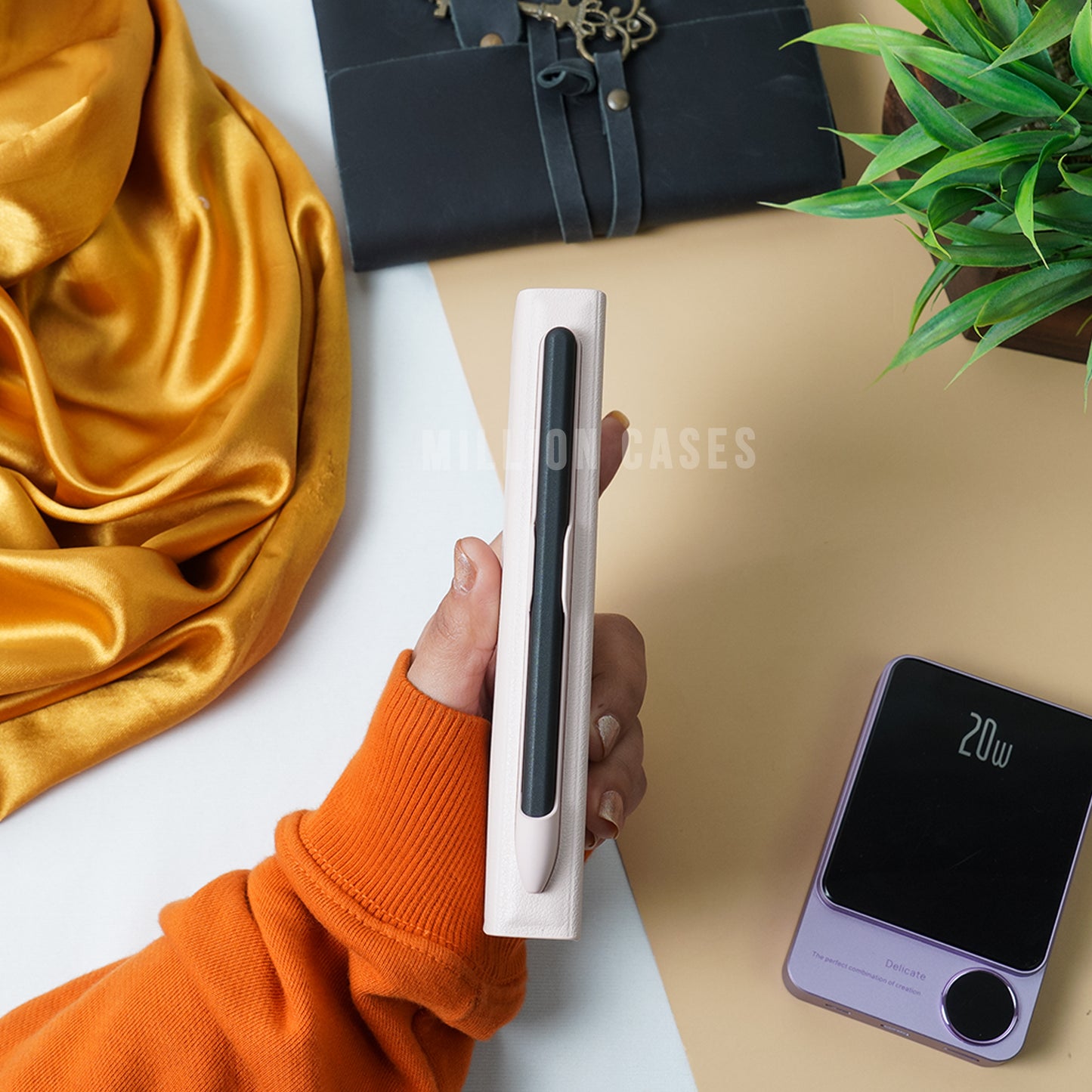Galaxy Z Fold4 Half Flip Case With Pen Holder