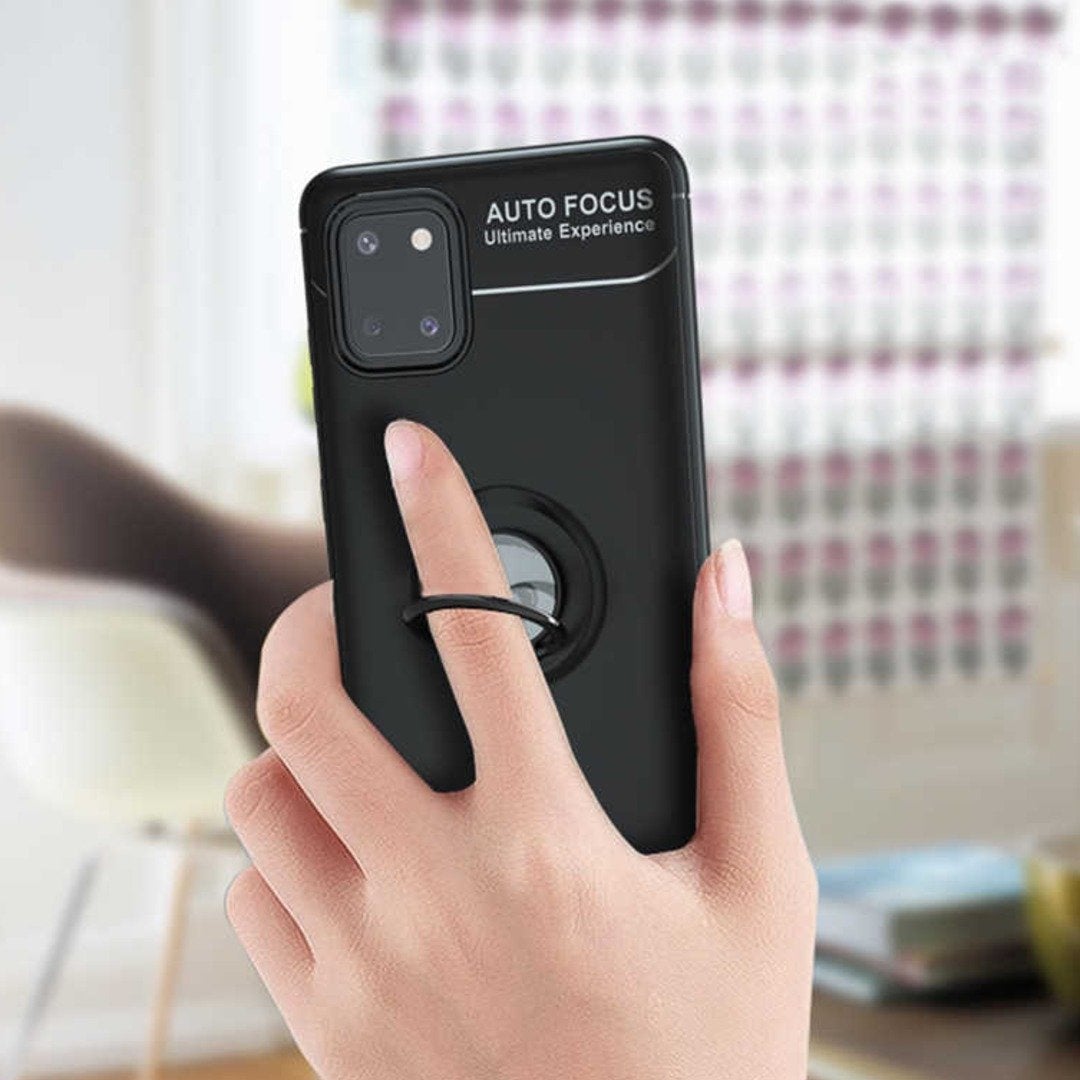Galaxy Note 10 Lite Metallic Finger Ring Holder Matte Case