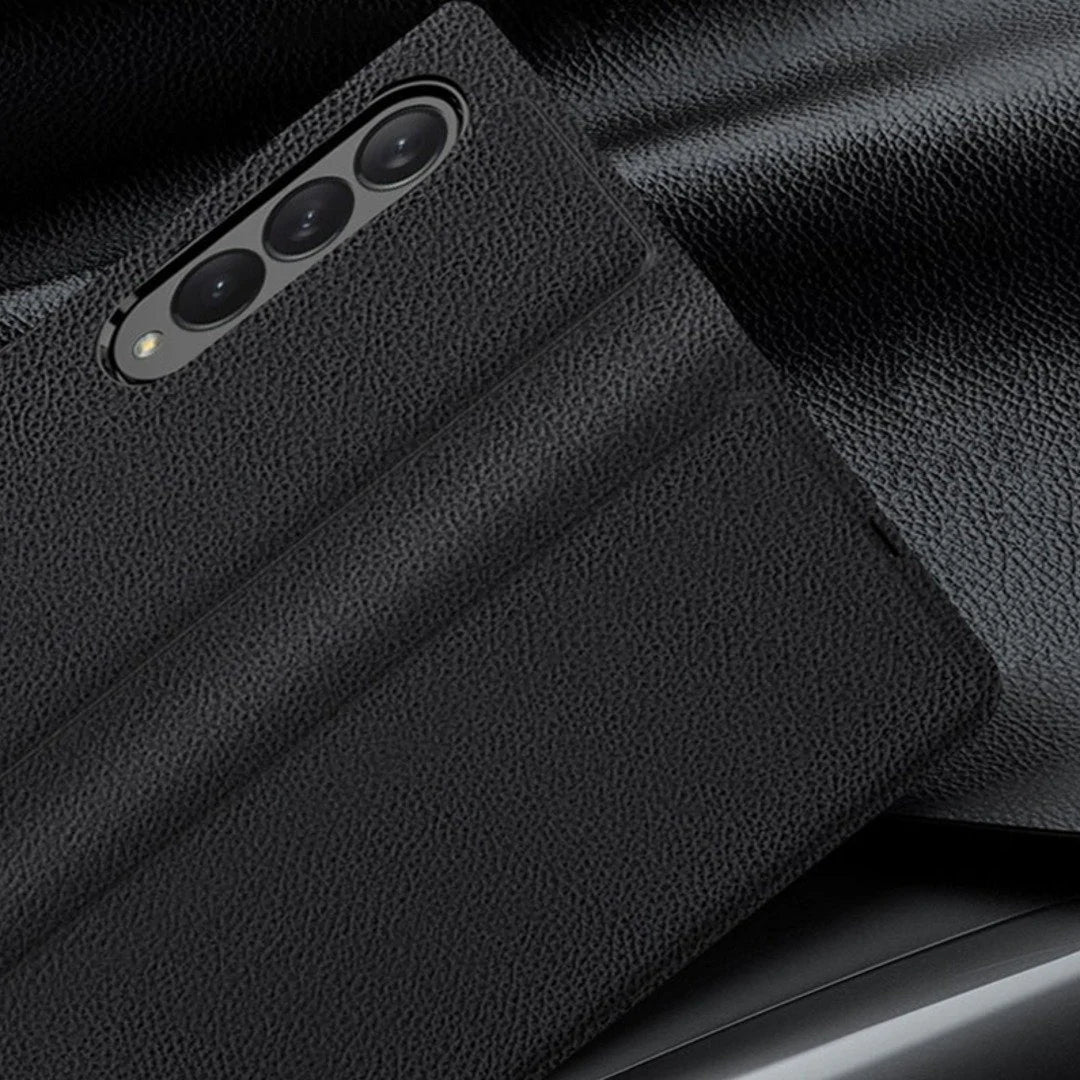 Galaxy Z Fold3 Leather Texture Flip Case