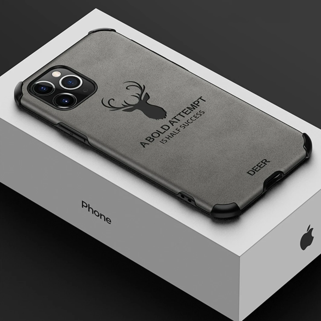 iPhone 11 Series (3 in 1) Combo Shockproof Deer Print Case + Camera Lens + Screen Protector
