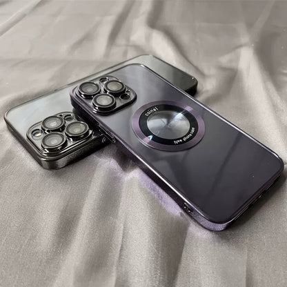 CD Pattern Magnetic Transparent Case - iPhone