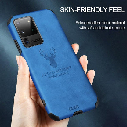 Galaxy S20 Ultra Shockproof Deer Leather Texture Case