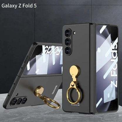 Galaxy Z Fold5 Ring Holder Electroplated Shockproof Case