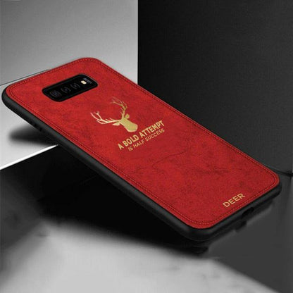 Galaxy S10 Plus Luxury Gold Textured Deer Pattern Soft Case