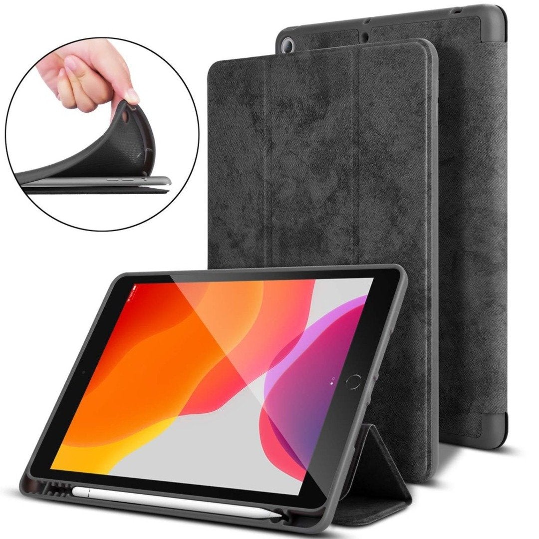 Mutural Lightweight Smart Flip Cover Stand with Pen Slot for iPad 10.2 inch