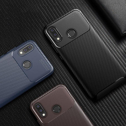 Galaxy A20 Frosted Carbon Fiber Shockproof Soft Case