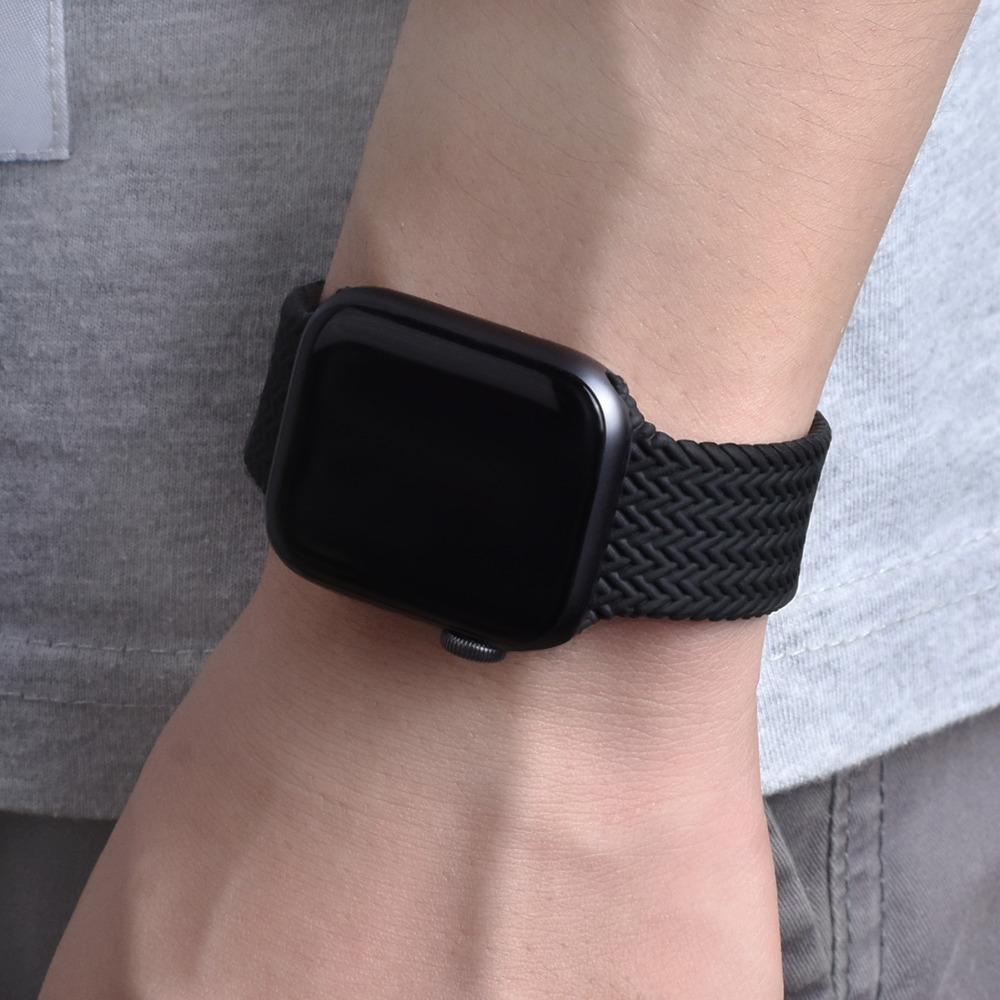 Woven Nylon Braided Solo Loop for Apple Watch [42/44MM] - Charcoal