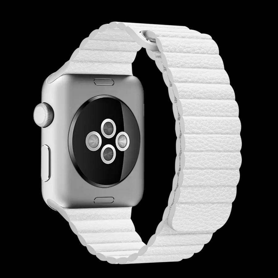 Coteetci ® Leather Loop Strap for Apple Watch [42/44MM] - White