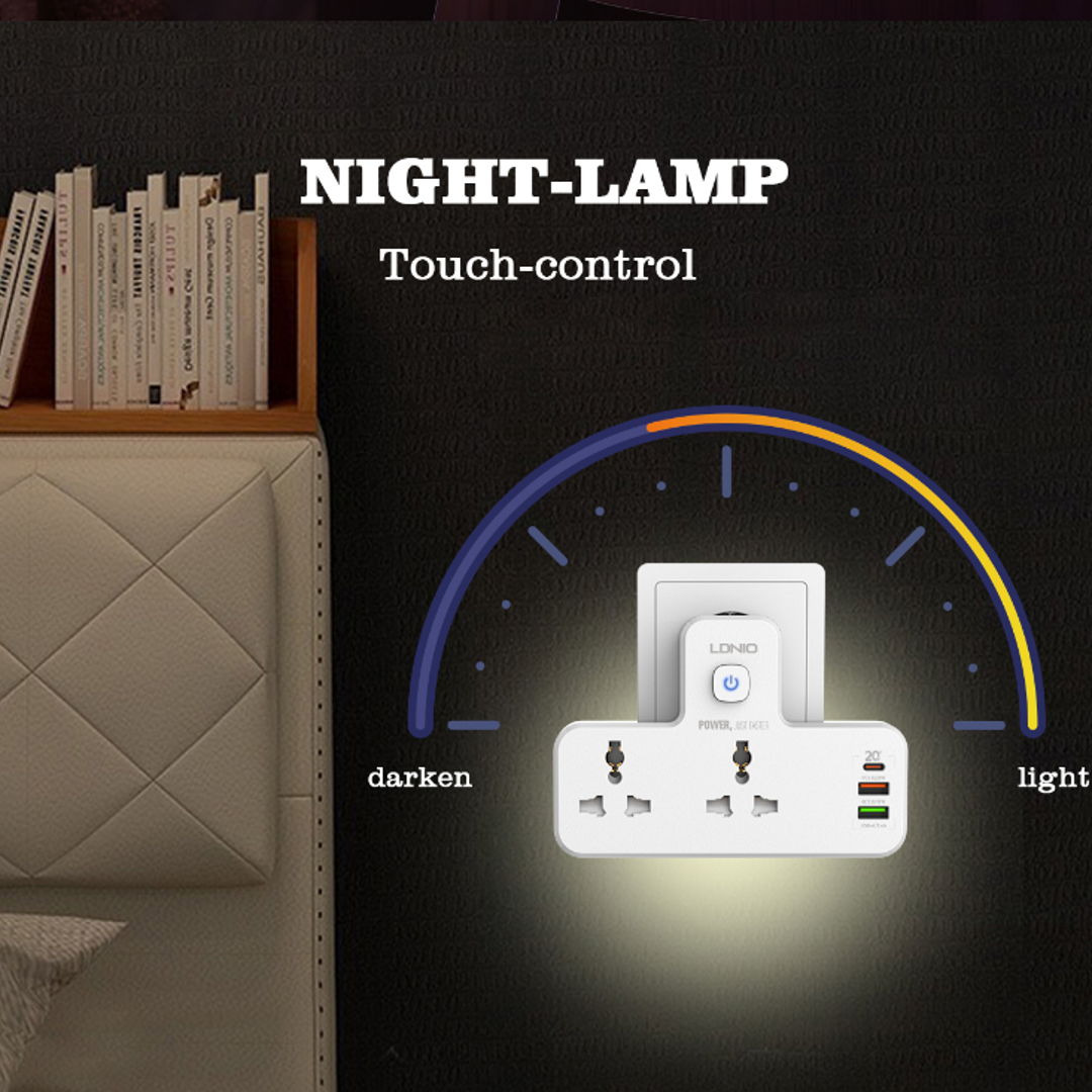 LDNIO - Universal Power Socket With Night Lamp