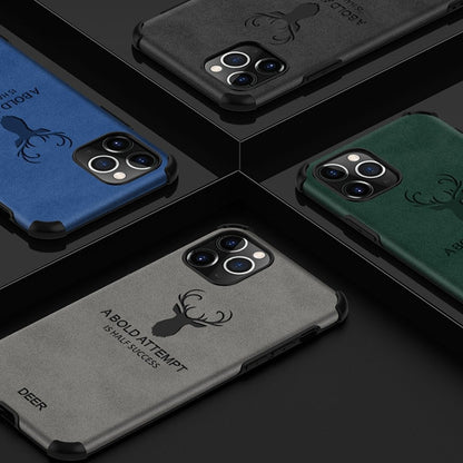 iPhone 11 Series Shockproof Deer Leather Texture Case