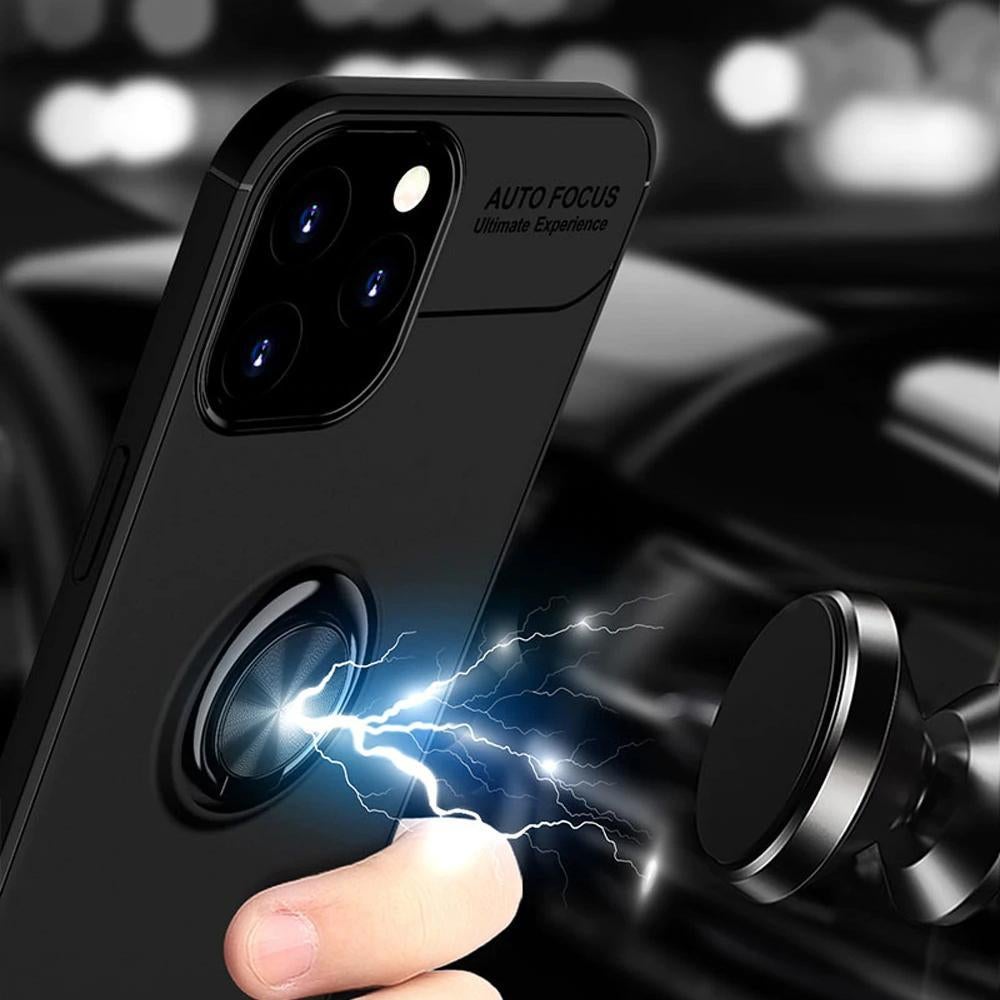 iPhone 12 Mini  Metallic Finger Ring Holder Matte Case