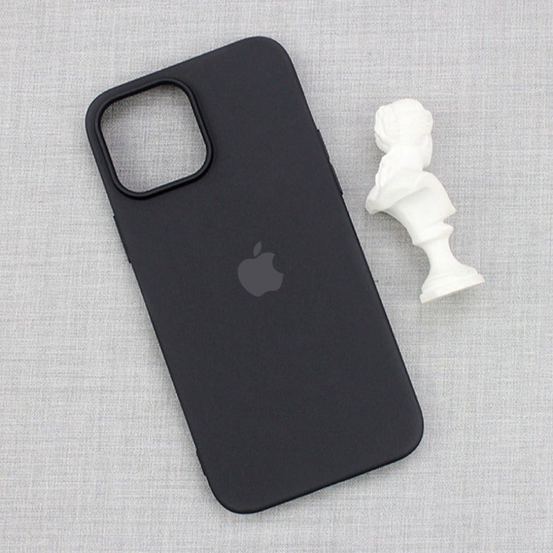 iPhone Series Liquid Silicone Logo Case With Tempered Glass