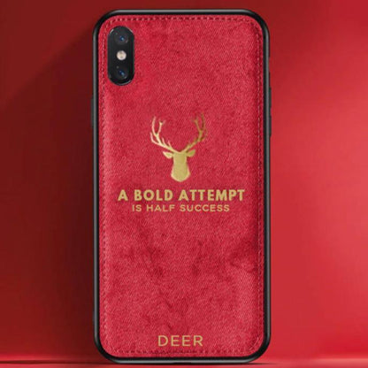 iPhone X Luxury Gold Textured Deer Pattern Soft Case