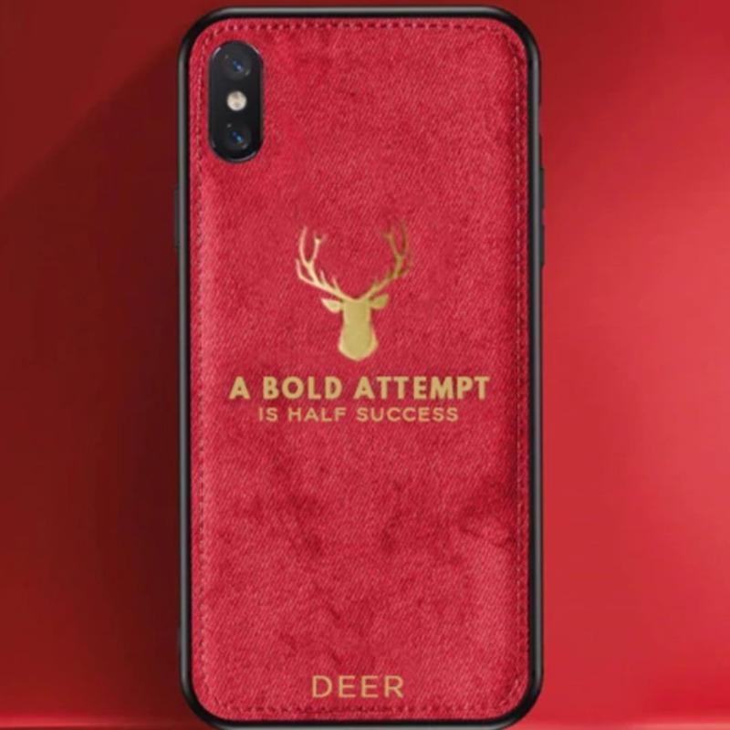 iPhone XR Luxury Gold Textured Deer Pattern Soft Case