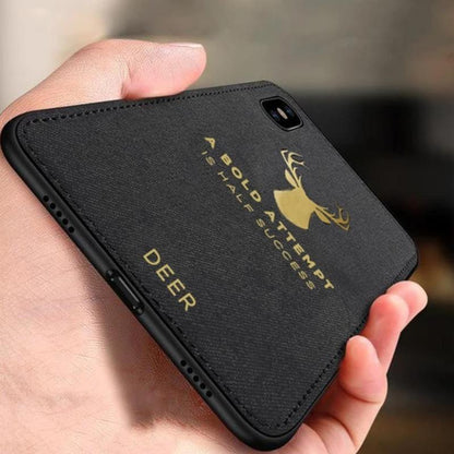 iPhone XR Luxury Gold Textured Deer Pattern Soft Case