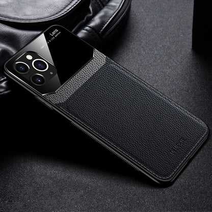 iPhone 11 Series Sleek Slim Leather Glass Case