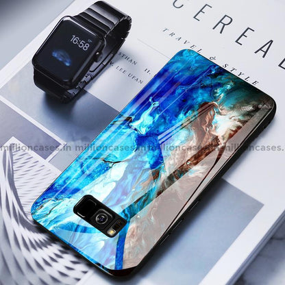 Galaxy S8 Soothing Sea Pattern Marble Glass Back Case