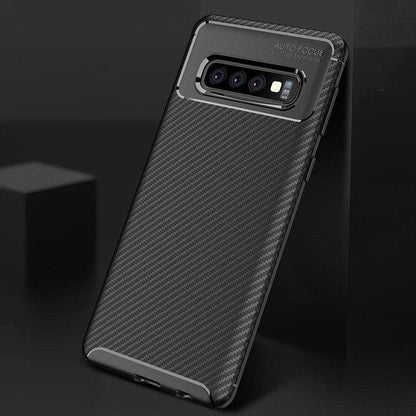 Galaxy S10 Frosted Carbon Fiber Shockproof Soft Case