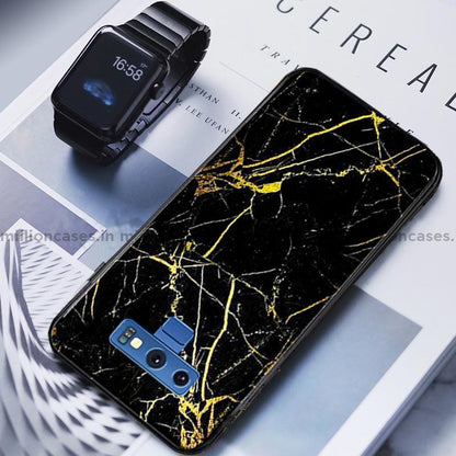 Galaxy Note 9 Gold Dust Texture Marble Glass Case